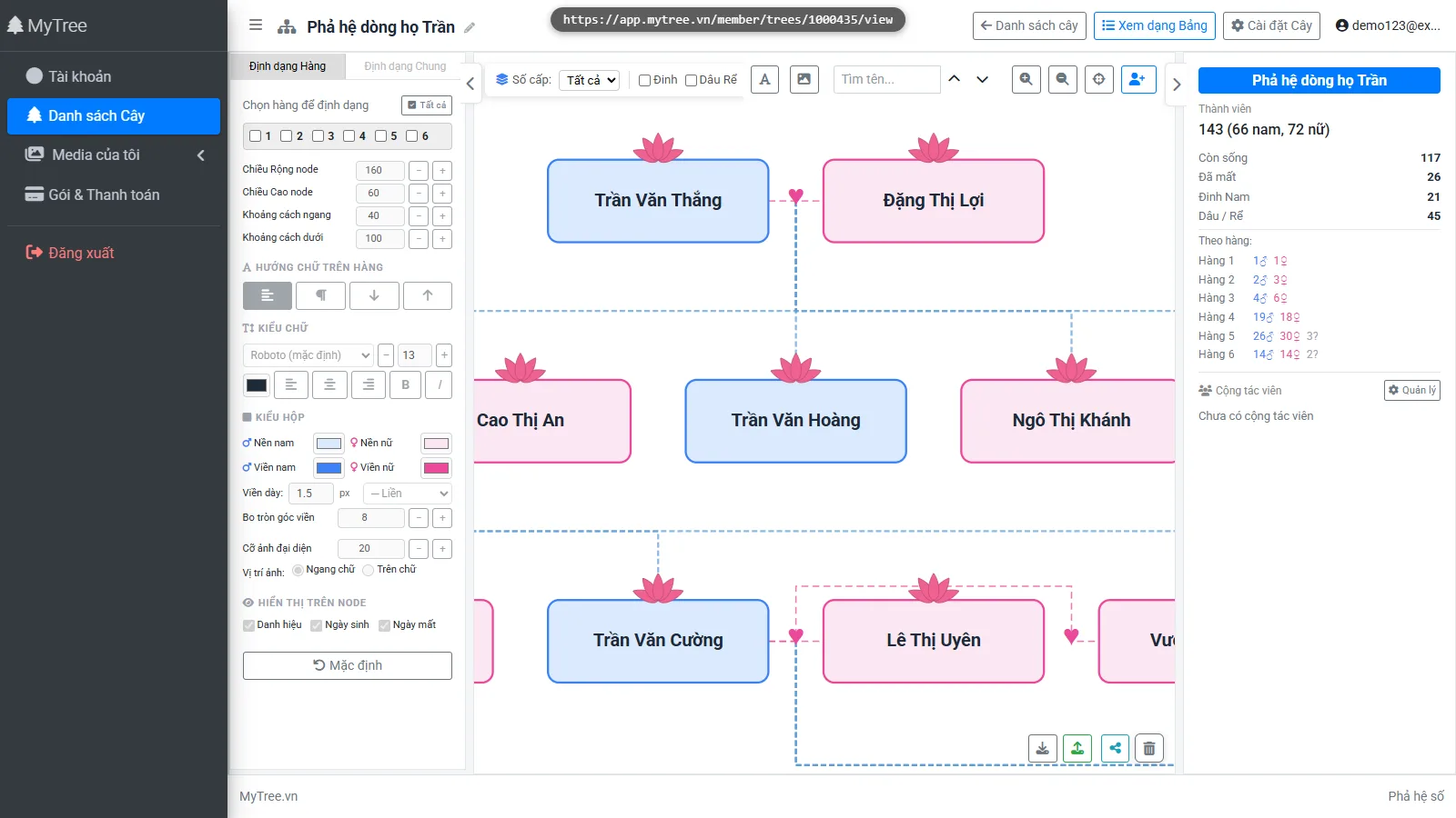 Giao diện MyTree 2